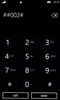 Key in ##002# and press call.A request to cancel all diverts is sent to the network.