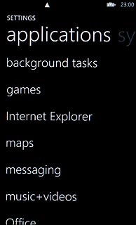Drag your finger across the display to select applications.