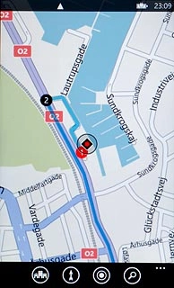 Press the my location icon.