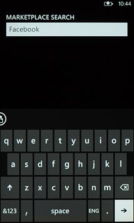 Key in Facebook and press arrow right.