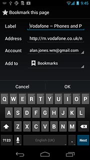 Press OK to save the bookmark.