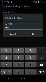 Key in a new four-digit PIN2 and press OK.