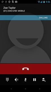 Press the end call icon to end the call.