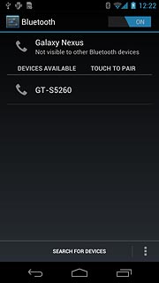 Press your device at the top of the display to turn Bluetooth visibility on or off.
