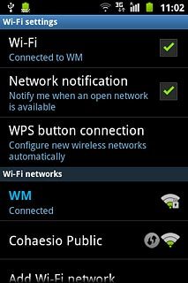 When the box next to the menu item is ticked (V), Wi-Fi is turned on.