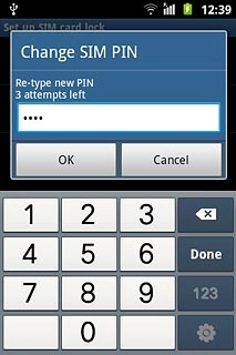 Key in the new PIN again and press OK.