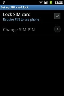 Press Lock SIM card to turn use of PIN on or off.