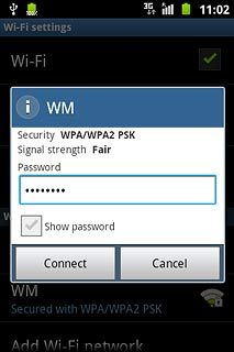 Follow the instructions on the display to select security settings, if required.Press Connect.