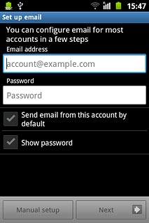 Press account@example.com and key in your email address (such as name@provider.com).