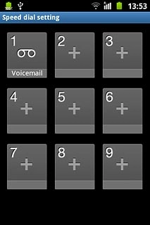 Press + on the required speed dialling key.
