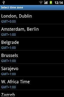 Press the required time zone.
