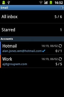 Press the required email account.