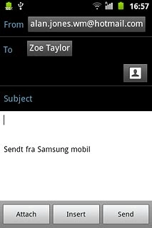 Press the text input field.Write the text for your email message.