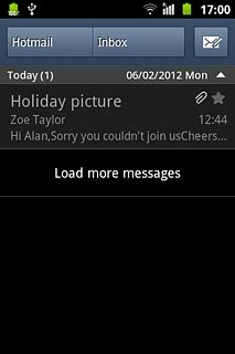 Press the required email message to read it.