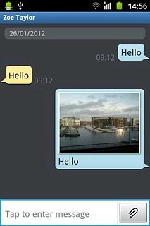 Press Tap to enter message.Write the required text.
