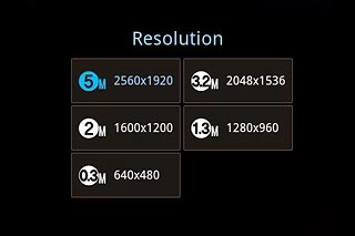 Press the required resolution.