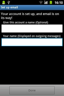 Press the field below Your name (Displayed on outgoing messages) and key in the required sender name.