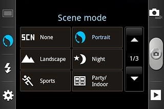 Press the required setting.