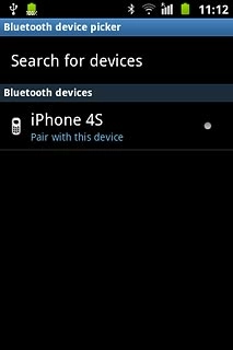Press the required Bluetooth device.The transfer needs to be accepted on the receiving device.The file is sent.