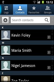 Press the Contacts tab.
