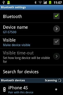 When the box next to the menu item is ticked (V), Bluetooth is turned on.