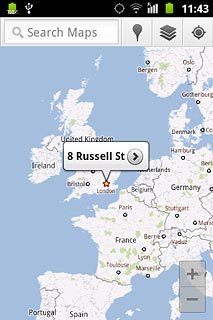 Press the information field above the destination.