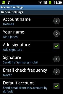 Press Email check frequency.
