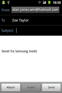 Press the field next to Subject.Key in a subject for the email message.