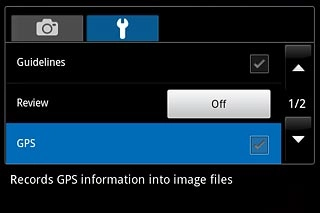 Press the box next to GPS to turn the function on or off.