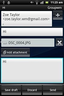 Press Send when you've finished your email message.