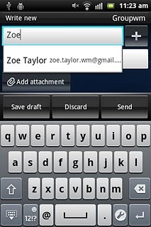 Key in the first letters of the required contact.Matching contacts are displayed.Press the required contact.Repeat the procedure to add more recipients.