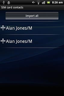 Press Import all.After a moment the contacts are copied.