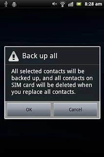 Press OK.After a moment the contacts are copied.