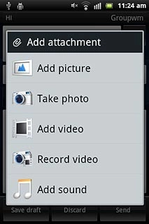Press Add picture, Add video or Add sound.Go to the required folder.