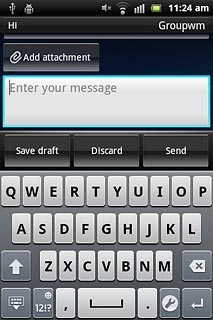 Press the text input field and write the required text.
