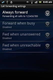 Press one of the following options:Always forward