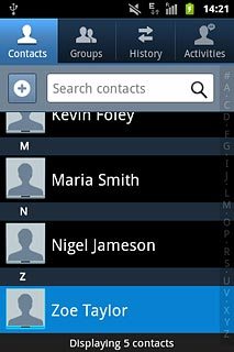 You can add more information to the contact. The following steps show two examples.Press the required contact.