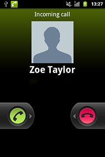 Press the accept call icon and drag the icon right.