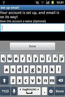 Press the field below Give this account a name (Optional) and key in a name for the email account.