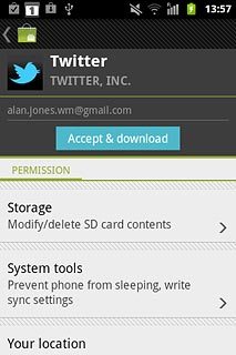 Press Accept & download to confirm.Wait while the application is downloaded and installed.