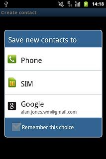 Press Phone, SIM or the required email account.