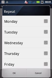 Press the required days.