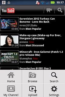 Press My Channel.Follow the instructions on the display to key in the required information and log on.