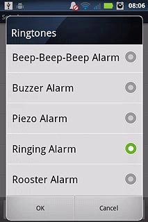 Once you've found an alarm tone you like, press OK.