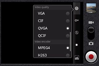 Press the required setting below Video quality.
