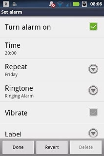 Press Vibrate to turn vibration on or off.