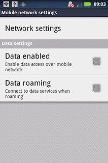 Press Data enabled to activate or deactivate the function.