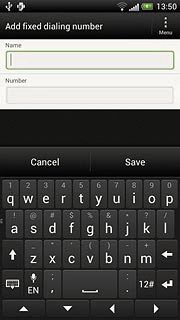 Press the field below Name and key in the required name.