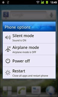 Press Airplane mode.Depending on the current setting, flight mode is now turned on or off.