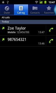 Press the Call log tab.